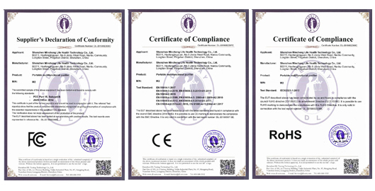 電子空氣凈化消毒器M2順利通過FCC、CE、Rohs檢測認證